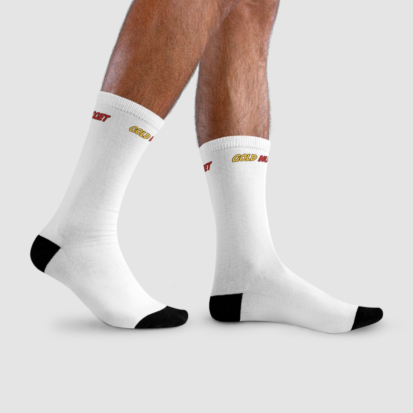 White Gold Nugget Crew Socks