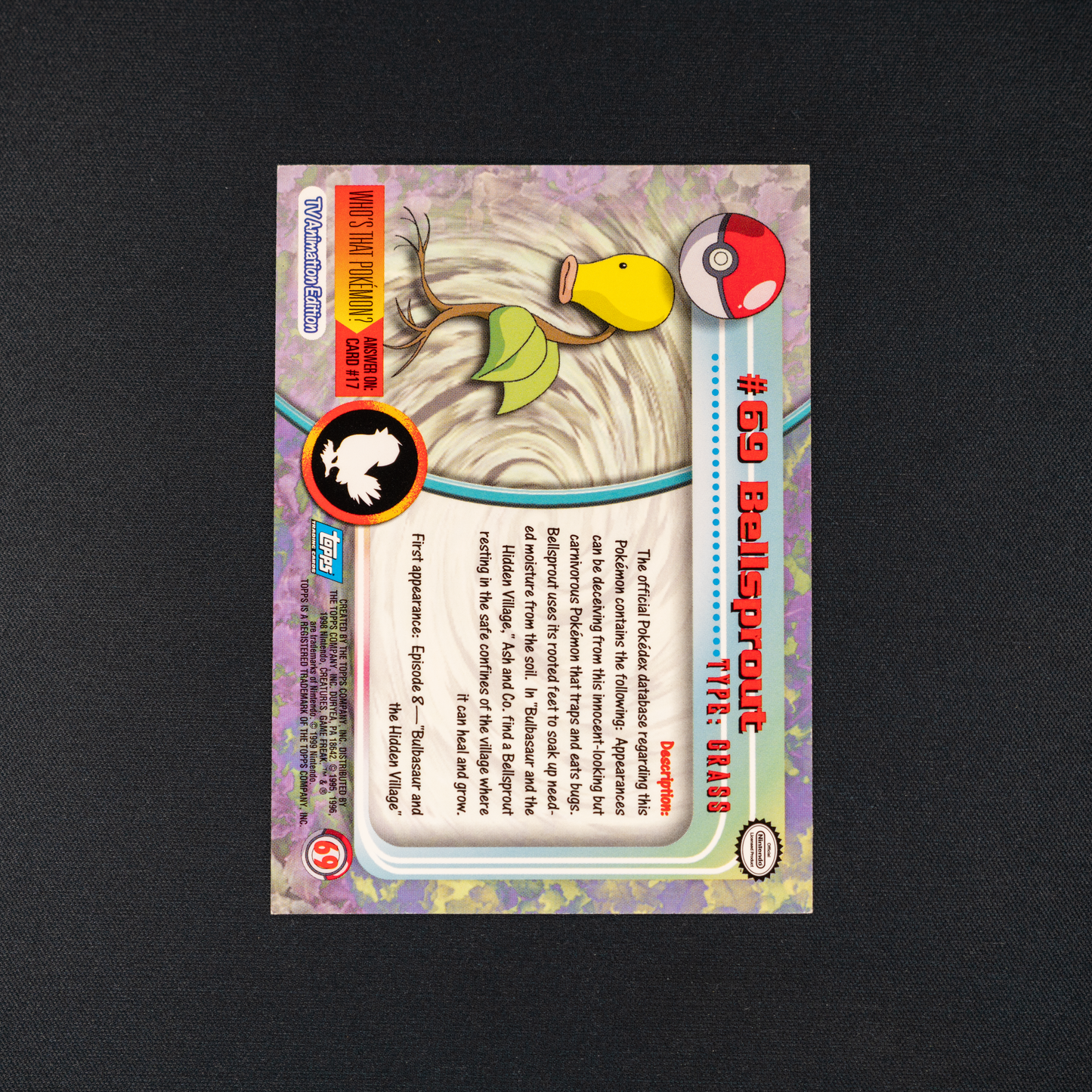 Bellsprout #69 Pokemon 1999 Topps TV