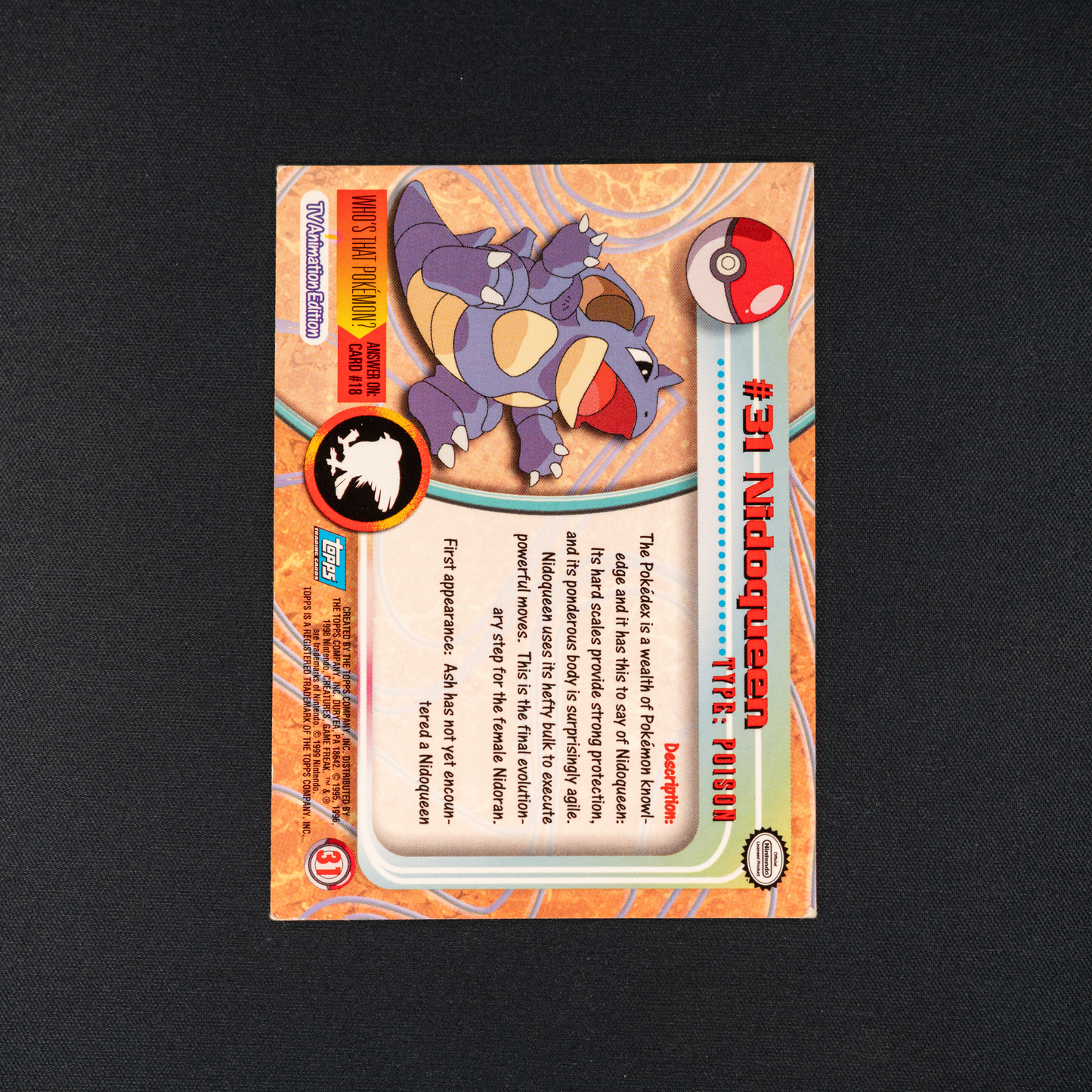 Nidoqueen #31 1999 Topps TV