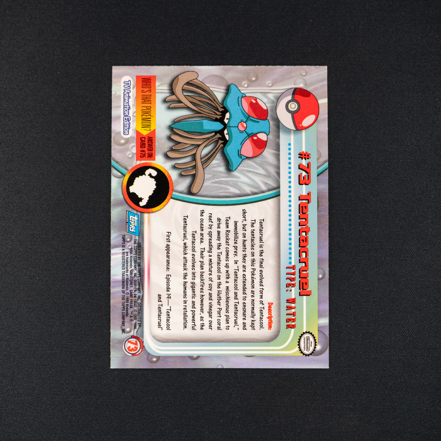 Tentacruel #73 Pokemon 1999 Topps TV