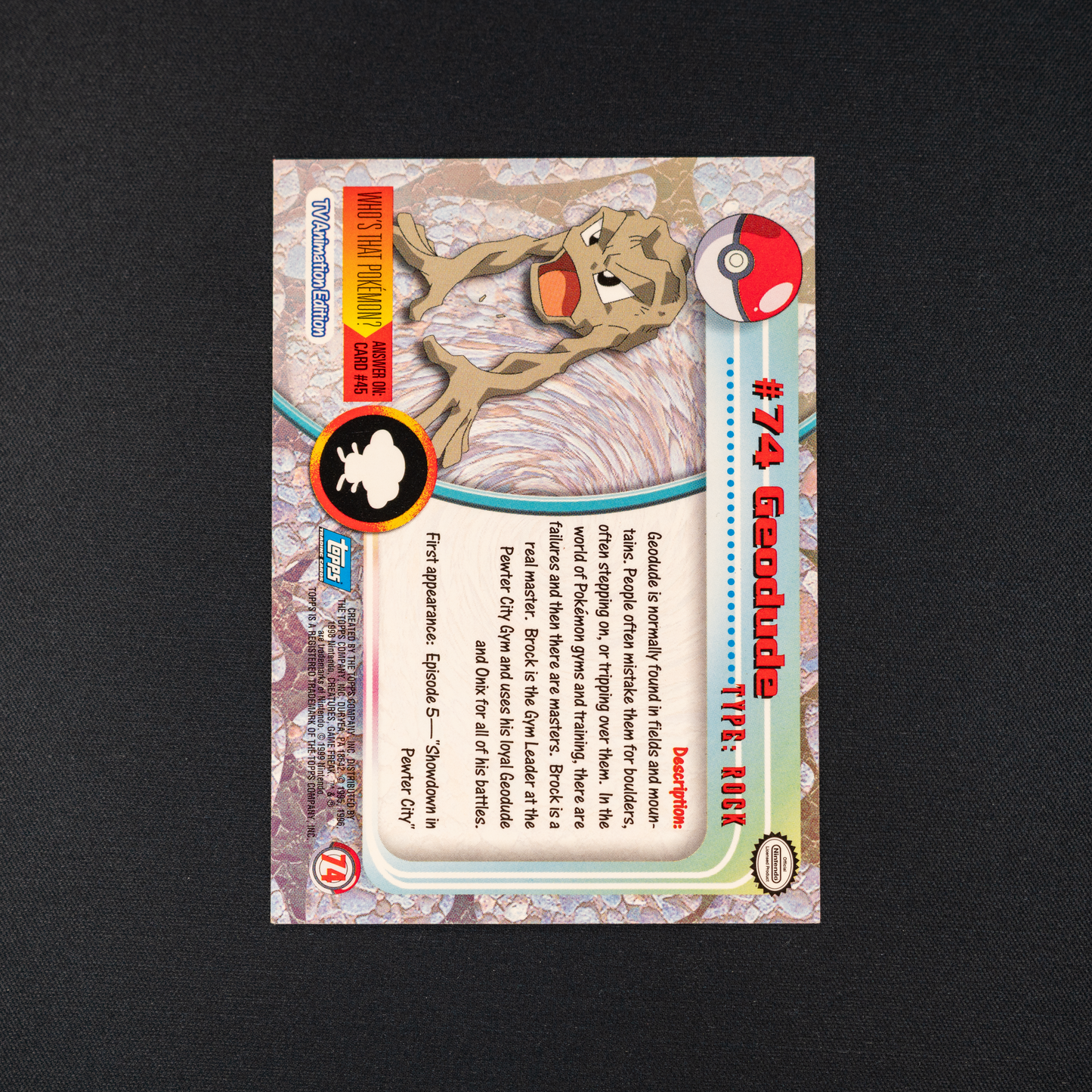 Geodude #74 1999 Topps TV