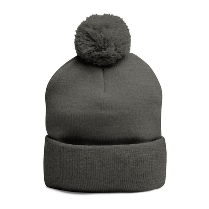 Embroidered Gold Nugget Pom Pom Beanie