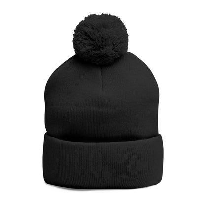 Embroidered Gold Nugget Pom Pom Beanie