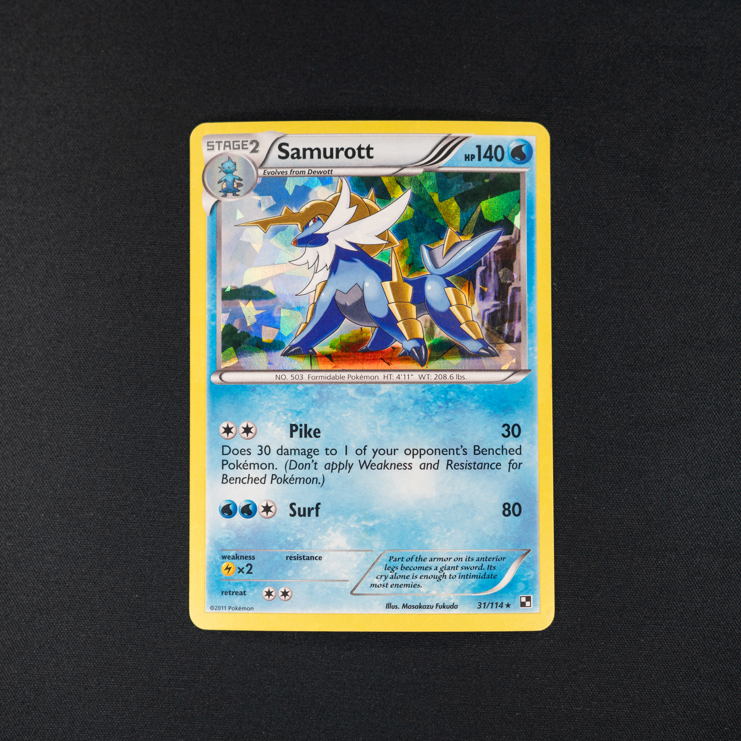 Samurott - 31/114 (Cracked Ice Holo)
